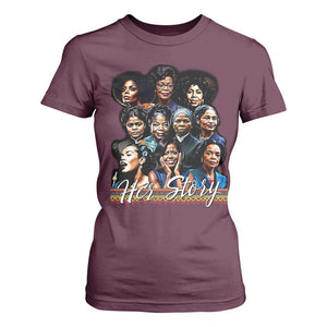 HerStory Tribute T Shirt For Women Celebrating Legendary Black Women of History and Power TS02 Maroon Print Your Wear