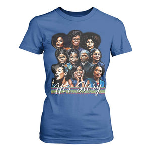 HerStory Tribute T Shirt For Women Celebrating Legendary Black Women of History and Power TS02 Royal Blue Print Your Wear