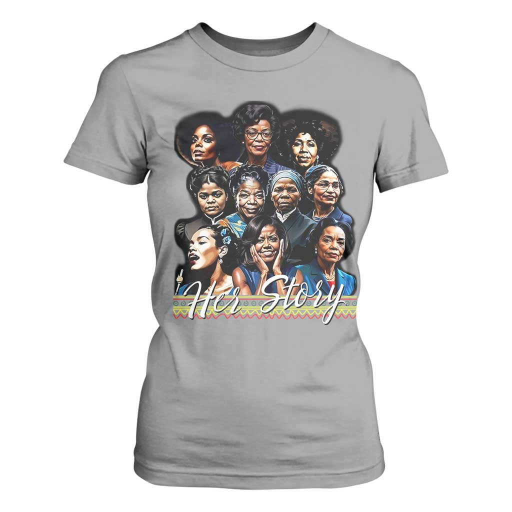 HerStory Tribute T Shirt For Women Celebrating Legendary Black Women of History and Power TS02 Sport Gray Print Your Wear
