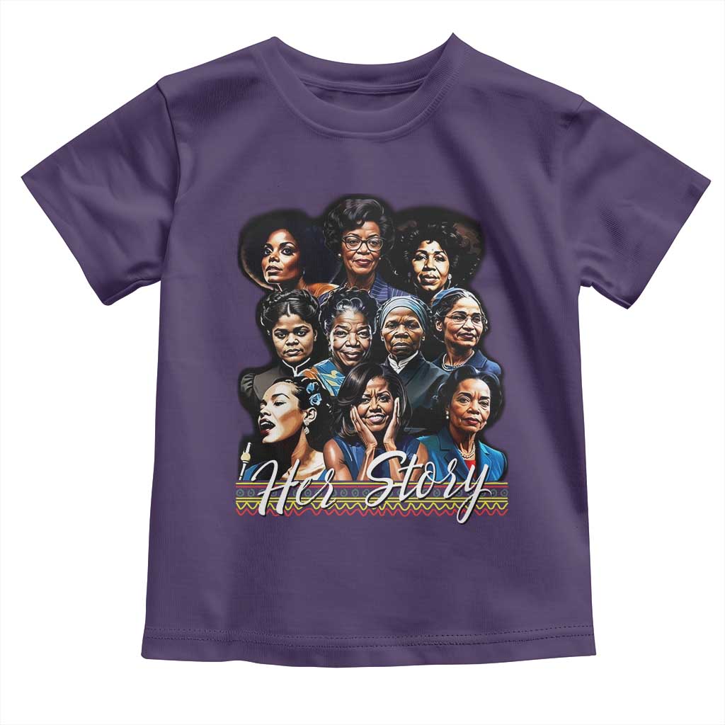 HerStory Tribute Toddler T Shirt Celebrating Legendary Black Women of History and Power TS02 Purple Print Your Wear
