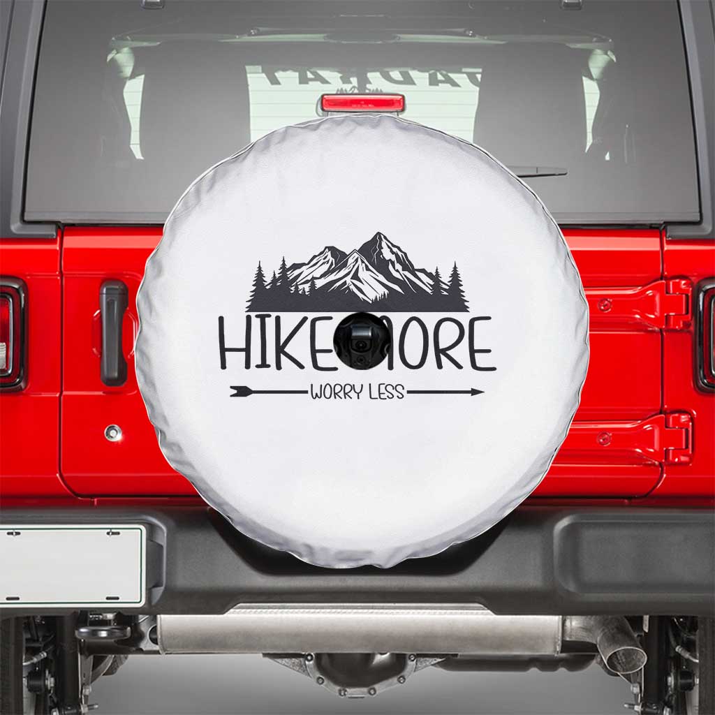 Hike More Worry Less Hiker Mountain Spare Tire Cover Hiking Camping Hiker Mountain TS11 White Print Your Wear