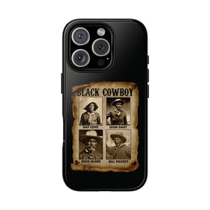 Historic Black Cowboy Vintage Phone Case Wanted African American Cowboys TS09 Black Print Your Wear