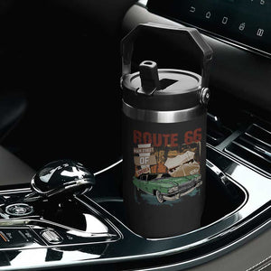 Historic Route 66 Highway Flip Straw Tumbler Main Street Of America Vintage Car TS09 Print Your Wear