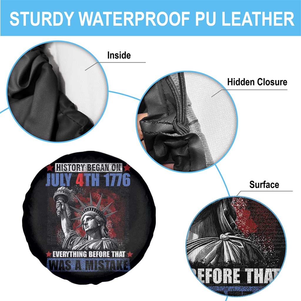 History Began July 4th 1776 Spare Tire Cover Bold Patriotic Statement Statue of Liberty TS02 Print Your Wear