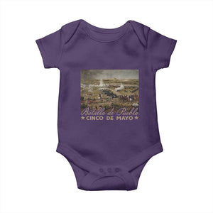 History Of Cinco De Mayo Batalla De Puebla Mexico Baby Onesie TS11 Purple Print Your Wear