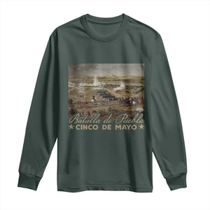 History Of Cinco De Mayo Batalla De Puebla Mexico Long Sleeve Shirt TS11 Dark Forest Green Print Your Wear