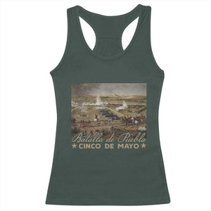 History Of Cinco De Mayo Batalla De Puebla Mexico Racerback Tank Top TS11 Dark Forest Green Print Your Wear