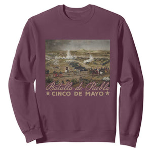History Of Cinco De Mayo Batalla De Puebla Mexico Sweatshirt TS11 Maroon Print Your Wear