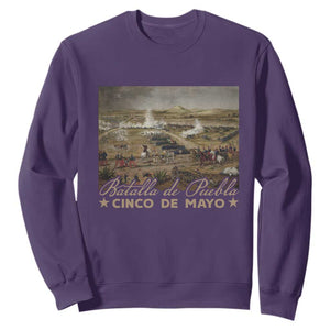 History Of Cinco De Mayo Batalla De Puebla Mexico Sweatshirt TS11 Purple Print Your Wear