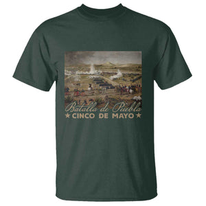 History Of Cinco De Mayo Batalla De Puebla Mexico T Shirt TS11 Dark Forest Green Print Your Wear