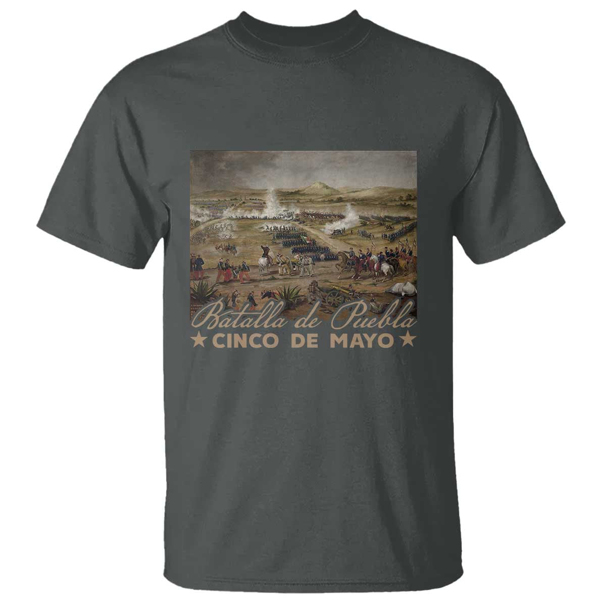 History Of Cinco De Mayo Batalla De Puebla Mexico T Shirt TS11 Dark Heather Print Your Wear