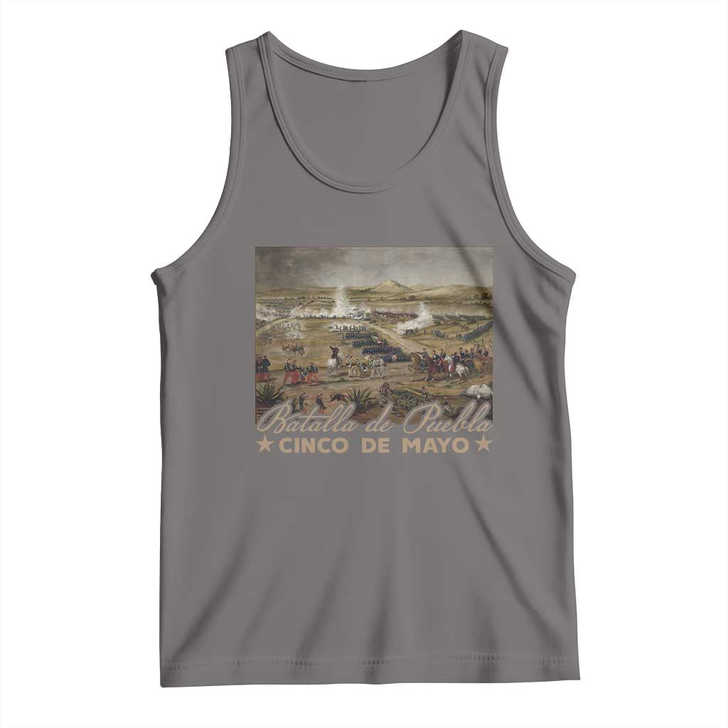 History Of Cinco De Mayo Batalla De Puebla Mexico Tank Top TS11 Deep Heather Print Your Wear