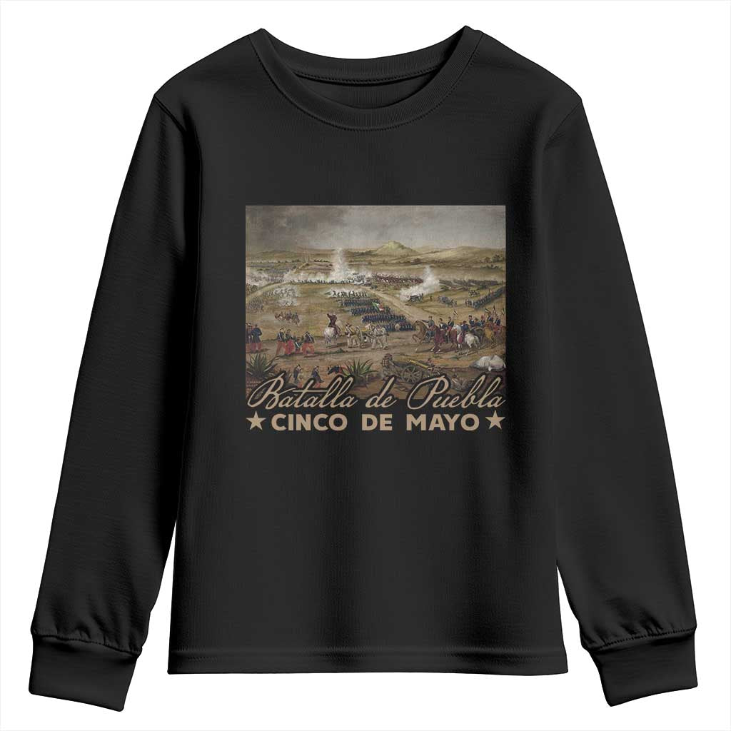 History Of Cinco De Mayo Batalla De Puebla Mexico Youth Sweatshirt TS11 Black Print Your Wear