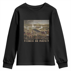 History Of Cinco De Mayo Batalla De Puebla Mexico Youth Sweatshirt TS11 Black Print Your Wear