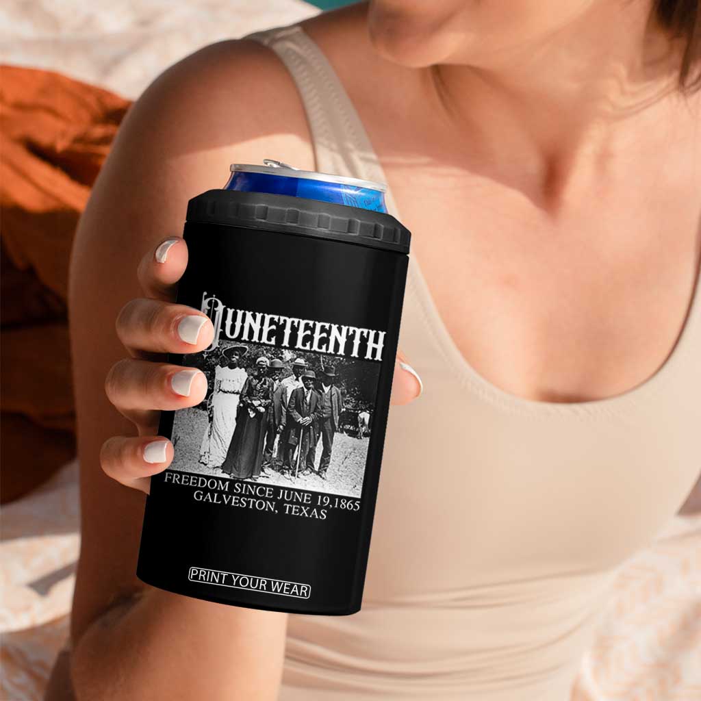 History Of Juneteenth 4 in 1 Can Cooler Tumbler Freedom Since June 19 Galveston Texas TS11 Print Your Wear