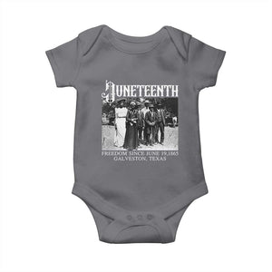 History Of Juneteenth Baby Onesie Freedom Since June 19 Galveston Texas TS11 Charcoal Print Your Wear