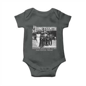 History Of Juneteenth Baby Onesie Freedom Since June 19 Galveston Texas TS11 Dark Heather Print Your Wear