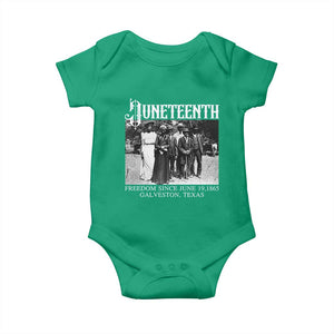 History Of Juneteenth Baby Onesie Freedom Since June 19 Galveston Texas TS11 Irish Green Print Your Wear