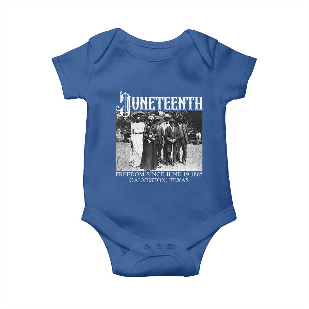 History Of Juneteenth Baby Onesie Freedom Since June 19 Galveston Texas TS11 Royal Blue Print Your Wear