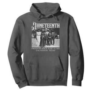 History Of Juneteenth Hoodie Freedom Since June 19 Galveston Texas TS11 Dark Heather Print Your Wear