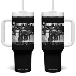 History Of Juneteenth Tumbler With Handle Freedom Since June 19 Galveston Texas TS11 One Size: 40 oz Black Print Your Wear