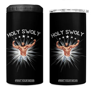 Holy Swoly 4 in 1 Can Cooler Tumbler Funny Jesus Workout Motivation Bodybuilding Fitness TS02 One Size: 16 oz Black Print Your Wear