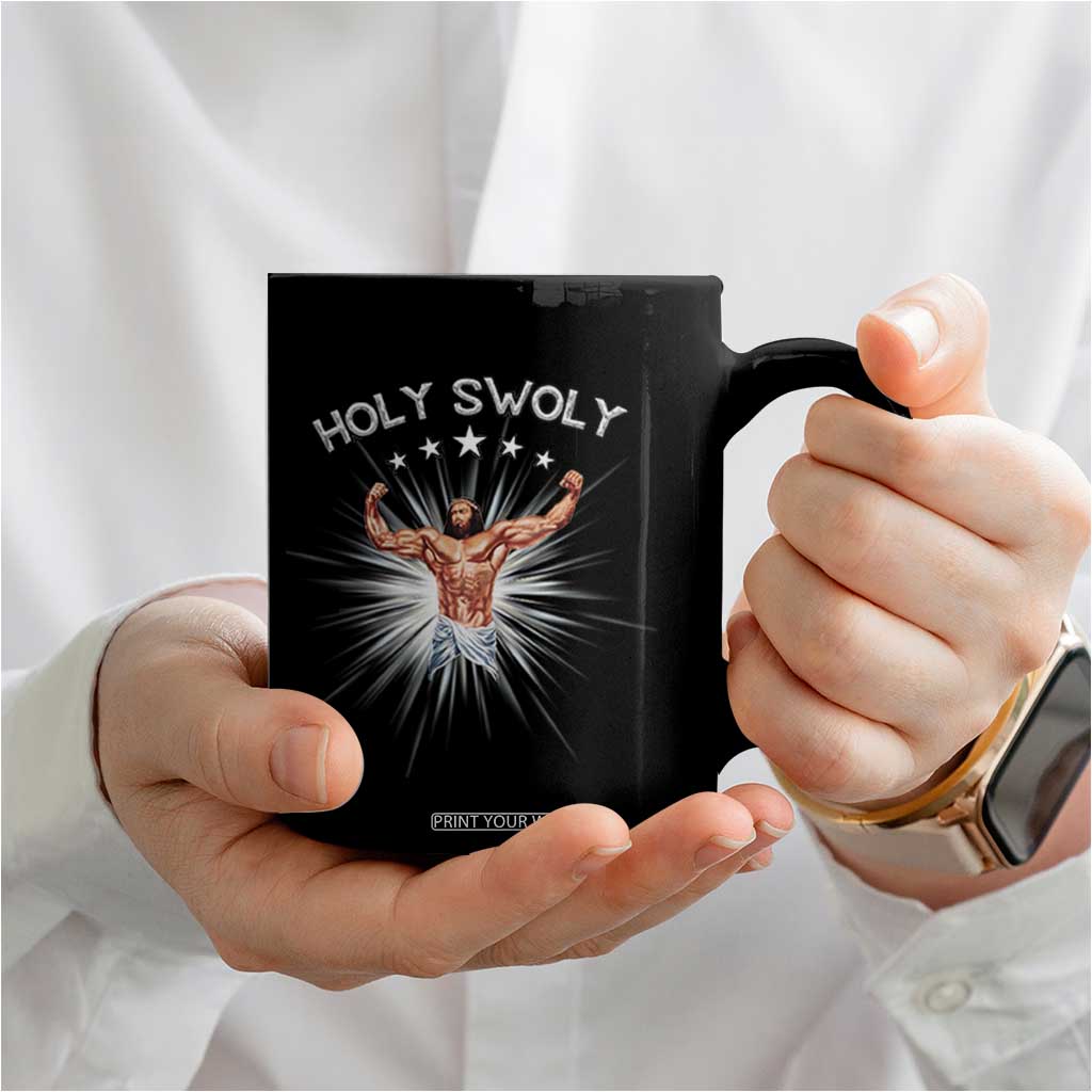 Holy Swoly Coffee Mug Funny Jesus Workout Motivation Bodybuilding Fitness TS02 Print Your Wear