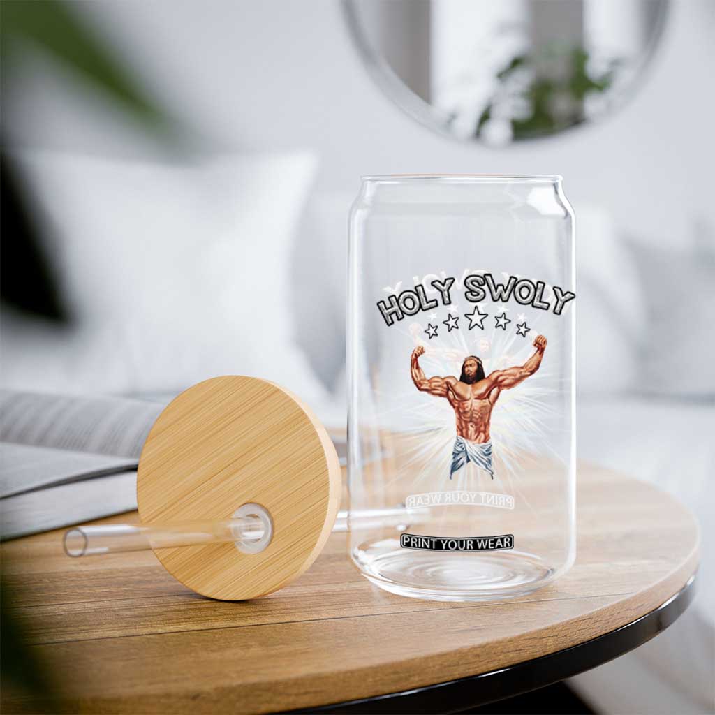 Holy Swoly Glass Can Funny Jesus Workout Motivation Bodybuilding Fitness TS02 Print Your Wear