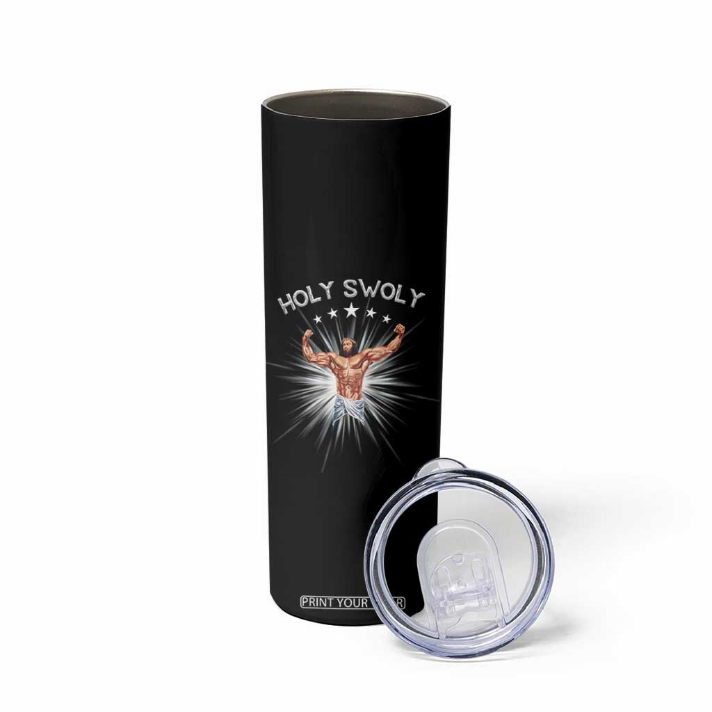 Holy Swoly Skinny Tumbler Funny Jesus Workout Motivation Bodybuilding Fitness TS02 Print Your Wear