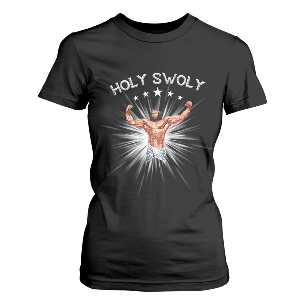 Holy Swoly T Shirt For Women Funny Jesus Workout Motivation Bodybuilding Fitness TS02 Black Print Your Wear