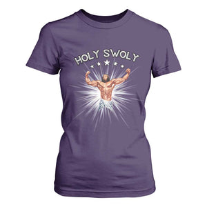 Holy Swoly T Shirt For Women Funny Jesus Workout Motivation Bodybuilding Fitness TS02 Purple Print Your Wear