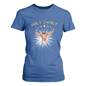 Holy Swoly T Shirt For Women Funny Jesus Workout Motivation Bodybuilding Fitness TS02 Royal Blue Print Your Wear