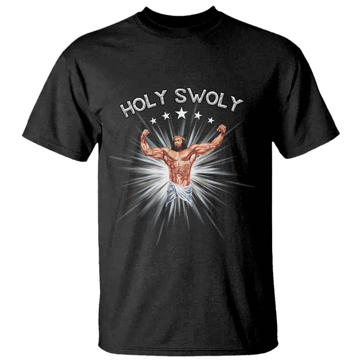 Holy Swoly T Shirt Funny Jesus Workout Motivation Bodybuilding Fitness TS02 Black Print Your Wear