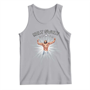 Holy Swoly Tank Top Funny Jesus Workout Motivation Bodybuilding Fitness TS02 Athletic Heather Print Your Wear