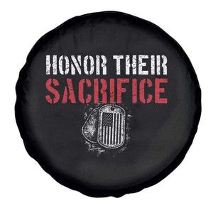 Honor Their Sacrifice Spare Tire Cover Veteran Memorial Day Military Dog Tag TS11 Print Your Wear