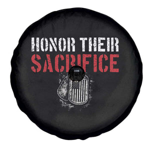 Honor Their Sacrifice Spare Tire Cover Veteran Memorial Day Military Dog Tag TS11 Print Your Wear