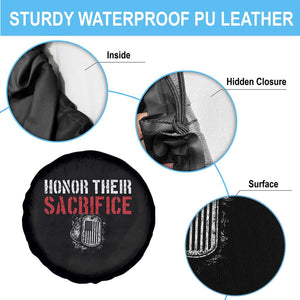 Honor Their Sacrifice Spare Tire Cover Veteran Memorial Day Military Dog Tag TS11 Print Your Wear