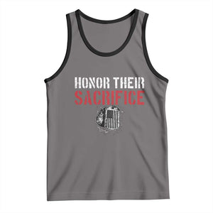 Honor Their Sacrifice Tank Top Veteran Memorial Day Military Dog Tag TS11 Deep Heather Black Print Your Wear