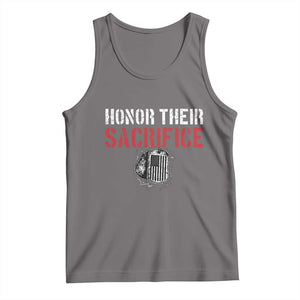 Honor Their Sacrifice Tank Top Veteran Memorial Day Military Dog Tag TS11 Deep Heather Print Your Wear