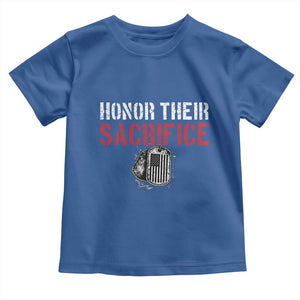 Honor Their Sacrifice Toddler T Shirt Veteran Memorial Day Military Dog Tag TS11 Royal Blue Print Your Wear
