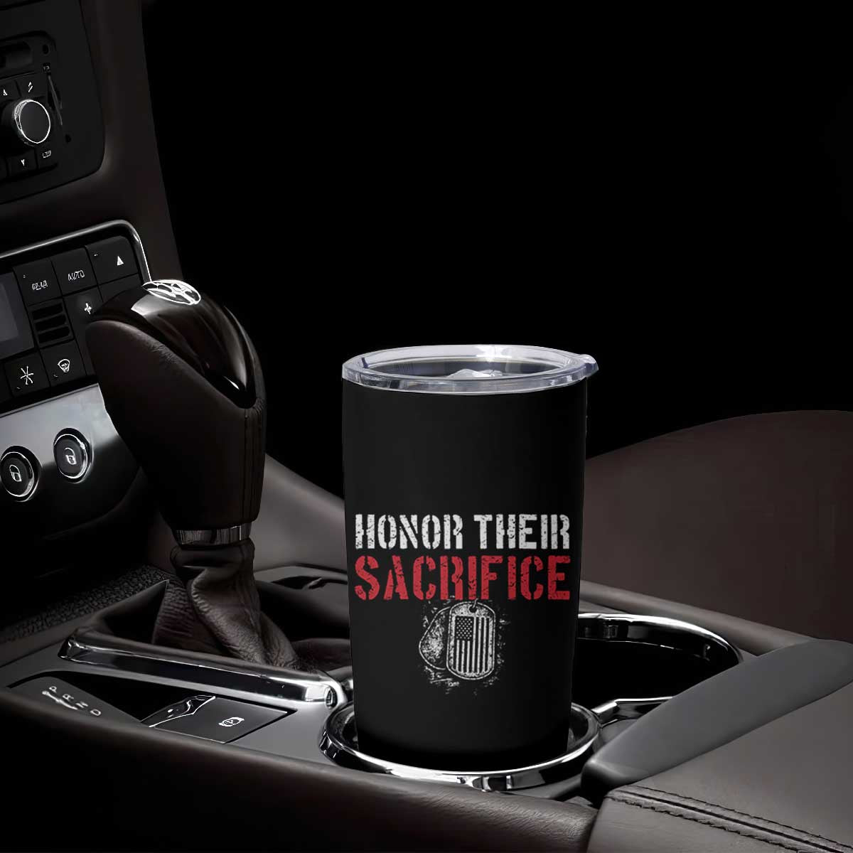 Honor Their Sacrifice Tumbler Cup Veteran Memorial Day Military Dog Tag TS11 Print Your Wear