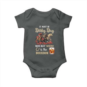 Horse Racing Baby Onesie It Must Be Derby Day Nice Hat Where Is The Bourbon TS09 Dark Heather Print Your Wear