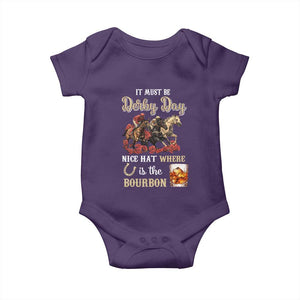 Horse Racing Baby Onesie It Must Be Derby Day Nice Hat Where Is The Bourbon TS09 Purple Print Your Wear
