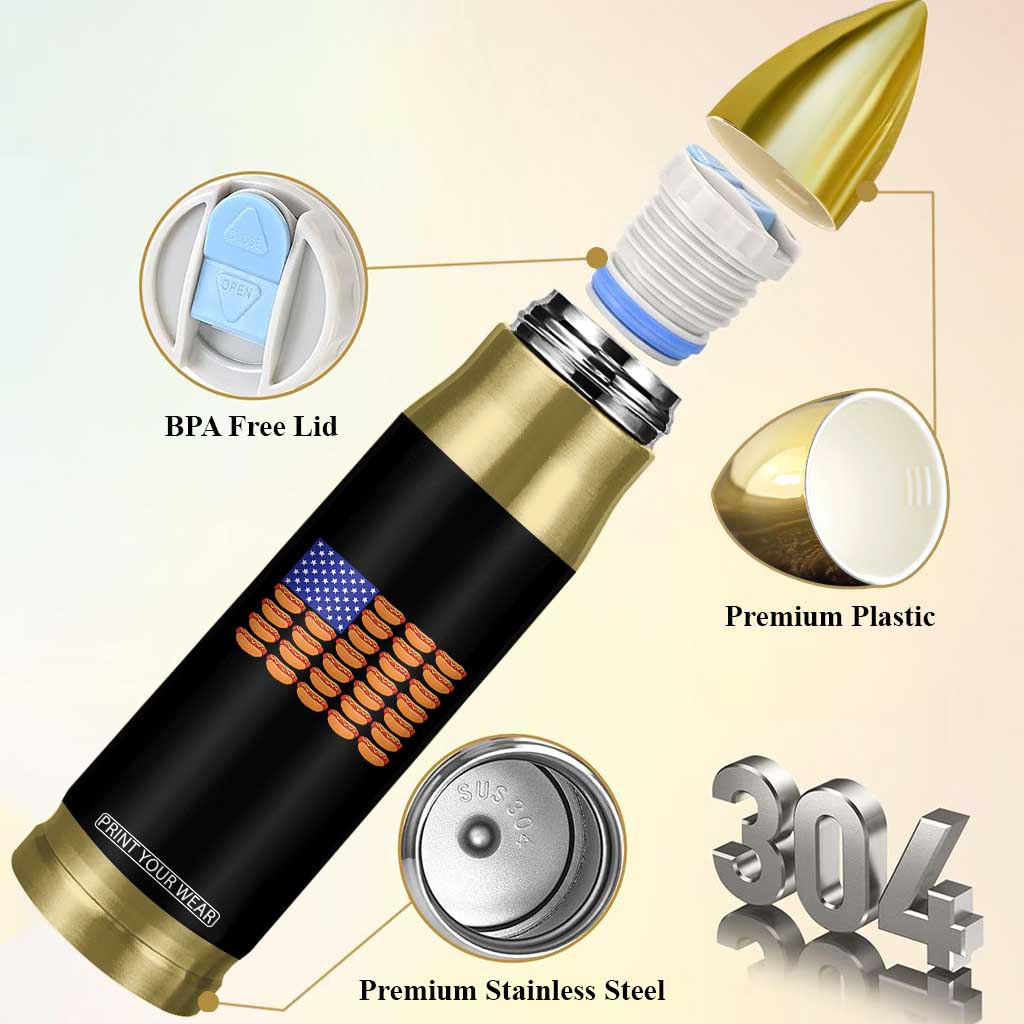 Hot Dog American Flag Bullet Tumbler Funny 4th Of July Patriotic Summer BBQ TS10 Print Your Wear