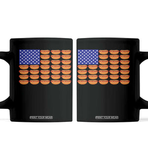 Hot Dog American Flag Coffee Mug Funny 4th Of July Patriotic Summer BBQ TS10 Black Print Your Wear