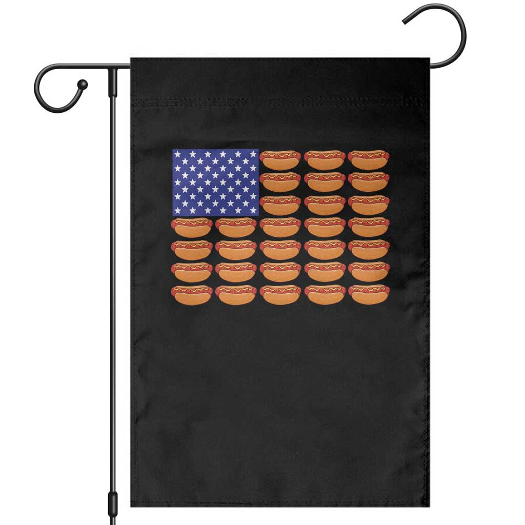 Hot Dog American Flag Garden Flag Funny 4th Of July Patriotic Summer BBQ TS10 Black Print Your Wear
