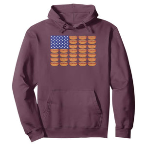 Hot Dog American Flag Hoodie Funny 4th Of July Patriotic Summer BBQ TS10 Maroon Print Your Wear