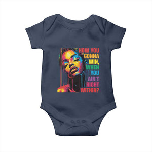 How You Gonna Win When You Aint Right Within Baby Onesie Black History TS11 Navy Print Your Wear