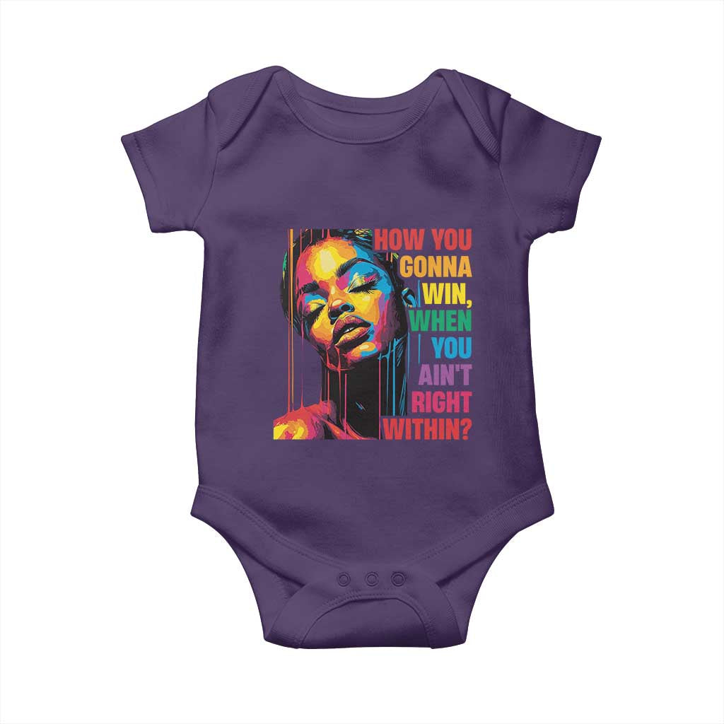 How You Gonna Win When You Aint Right Within Baby Onesie Black History TS11 Purple Print Your Wear