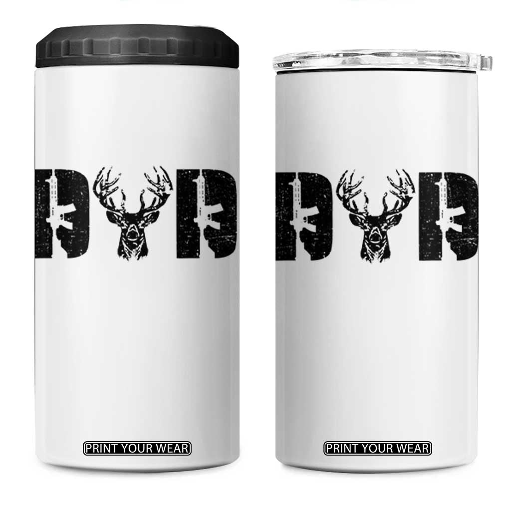 Hunting Dad 4 in 1 Can Cooler Tumbler Fathers Day Gun Lovers Hunter Dad TS10 One Size: 16 oz White Print Your Wear